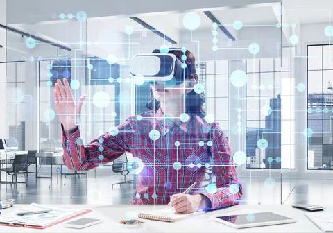 Virtual reality experience Stock Photos