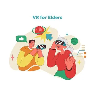Virtual reality exploration concept. Vector illustration Stockillustratie