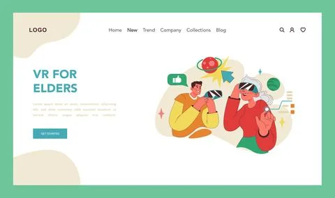 Virtual reality exploration concept. Vector illustration Stockillustratie