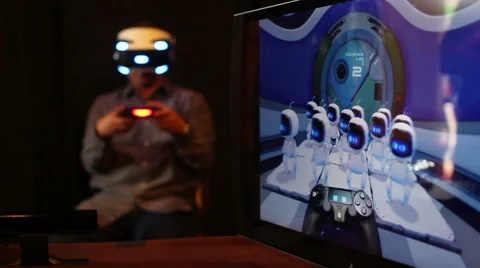 Virtual Reality Expo Sony Project Morpheus for Playstation 4 Video stock 48348312