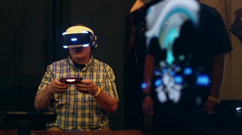 Virtual Reality Expo Sony Project Morpheus for Playstation 4 Video stock 49022186