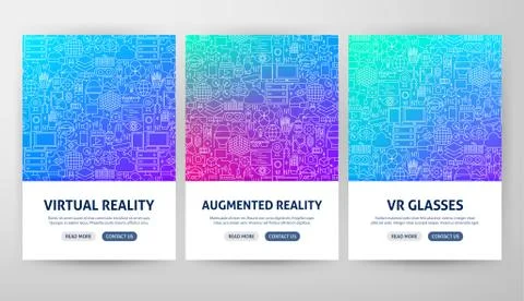 Virtual Reality Flyer Concepts Stock Illustration
