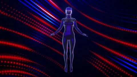 Virtual reality futuristic immersive experience Stock Footage 246902276