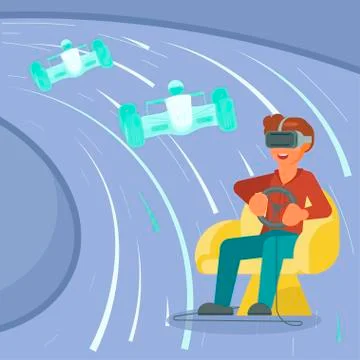 Virtual reality game concept vector illustration 库存插图