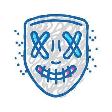 Virtual reality gear cyberpunk icon doodle illustration Ilustración de archivo