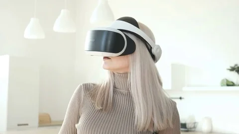 Virtual reality glasses in action. Stock Footage 73855959