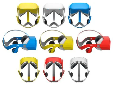 Virtual reality glasses and headset isolated on white background with clippin Stock Illustration