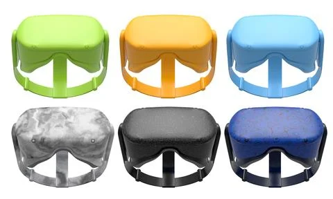 Virtual reality glasses and headset isolated on white background with clippin Stock Illustration