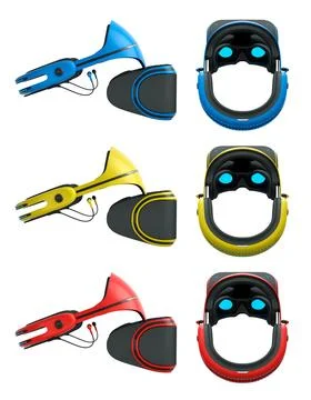 Virtual reality glasses and headset isolated on white background with clippin Stock Illustration