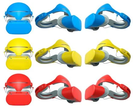 Virtual reality glasses and headset isolated on white background with clippin Stock Illustration