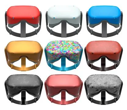Virtual reality glasses and headset isolated on white background with clippin Foto stock