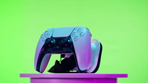 Virtual reality glasses and joystick on chroma key green background. Modern next Stock Footage 168992865