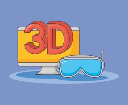 Virtual reality glasses computer 3d innovation Stockillustratie