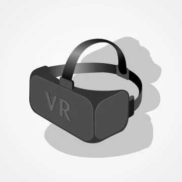 Virtual reality glasses display simple flat style vector illustration Stock Illustration