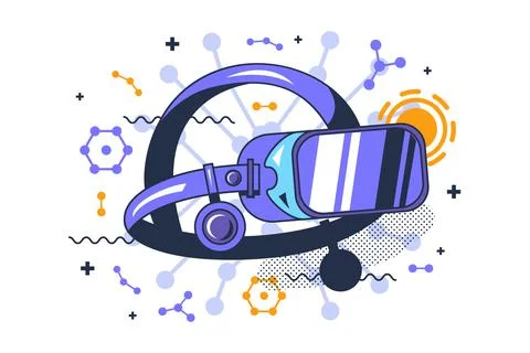 Virtual reality glasses electronic device vector Stock Illustration