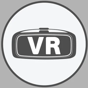 Virtual reality glasses flat icon Stock Illustration