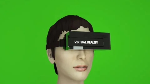 Virtual reality glasses, green screen Stock Footage 102494257