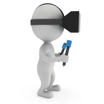 Virtual reality glasses headset and small people 스톡 일러스트