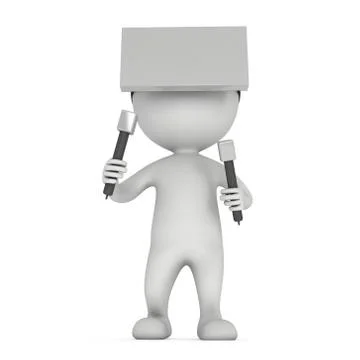 Virtual reality glasses headset and small people 스톡 일러스트