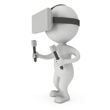 Virtual reality glasses headset and small people 스톡 일러스트