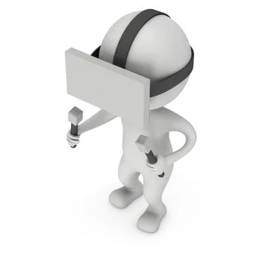 Virtual reality glasses headset and small people 스톡 일러스트