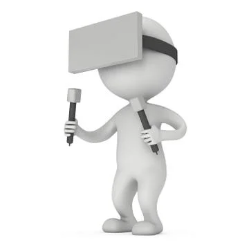 Virtual reality glasses headset and small people 스톡 일러스트