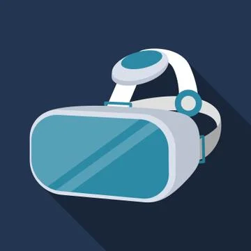 Virtual reality glasses headset icon flat design vector Stock Illustration