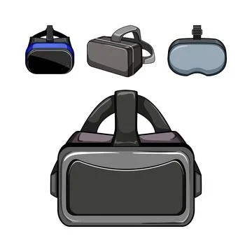 Virtual reality glasses headset immersing digital experience Illustrazione stock