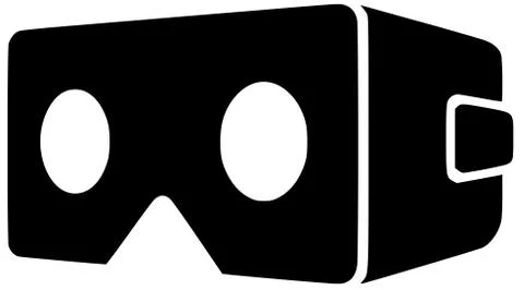 Virtual reality glasses helmet technology smile black silhouette illustration 스톡 일러스트