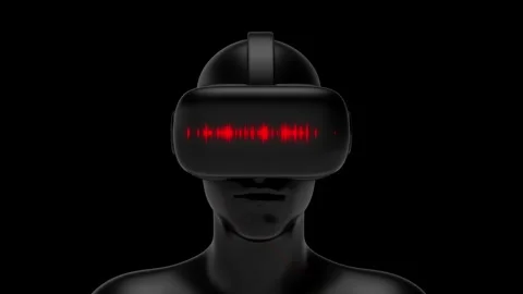 Virtual reality glasses on human head. Stock Footage 258660232