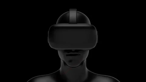 Virtual reality glasses on human head. Stock Footage 258660237