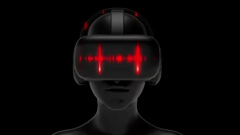 Virtual reality glasses on human head. Stock Footage 258660244