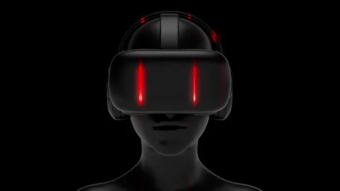 Virtual reality glasses on human head. Stock Footage 258660255