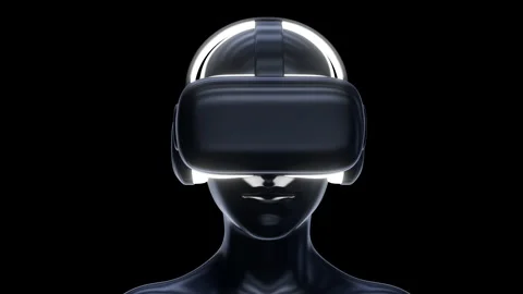 Virtual reality glasses on human head. Stock Footage 258660306