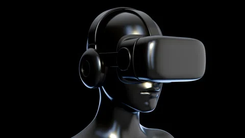 Virtual reality glasses on human head. Stock Footage 258660315