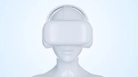 Virtual reality glasses on human head. Stock Footage 258660519