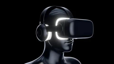 Virtual reality glasses on human head. Stock Footage 258660580