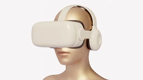 Virtual reality glasses on human head. Stock Footage 258660640