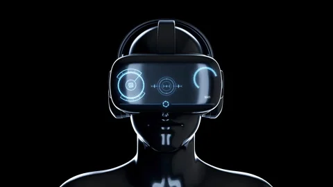 Virtual reality glasses on human head. Stock Footage 258660650