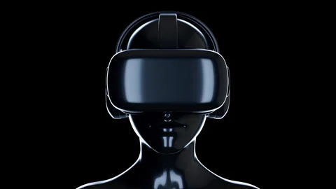 Virtual reality glasses on human head. Stock Footage 258660689
