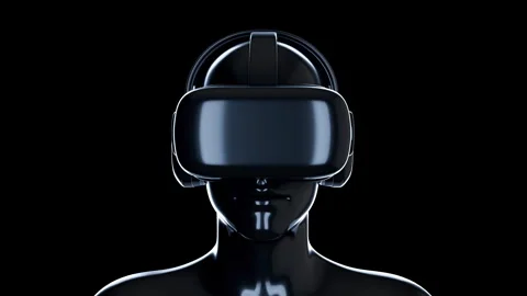 Virtual reality glasses on human head. Stock Footage 258660697