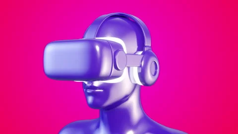 Virtual reality glasses on human head. Stock Footage 258662018