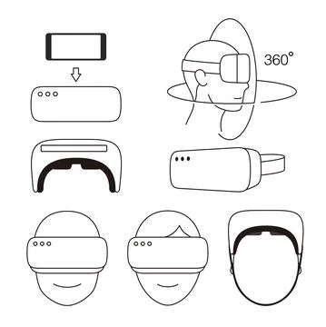 Virtual reality glasses icon set. vector illustration Stock-Illustration