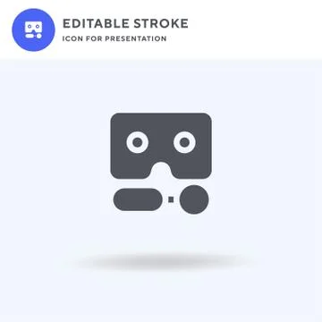Virtual Reality Glasses icon vector, filled flat sign, solid pictogram isolat Stock Illustration