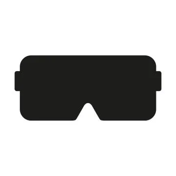 Virtual reality glasses icon. VR glass black shape Stock Illustration