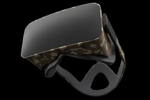 Virtual reality glasses isolated on black with cliping path. 3d rendering Stock Illustration