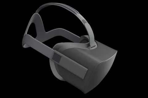 Virtual reality glasses isolated on black with cliping path. 3d rendering Stock Illustration