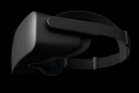 Virtual reality glasses isolated on black background. 3d rendering Stock Illustration