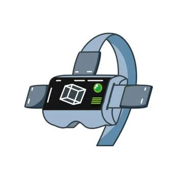 Virtual reality glasses isolated icon Stock Illustration
