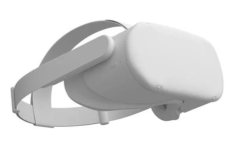 Virtual reality glasses isolated on white monochrome background. 3d render Illustrazione stock
